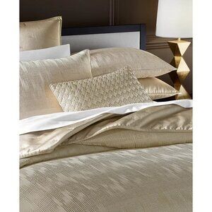 Hotel Collection Gilded Stripe Comforter Set Beige Khaki Gold King MSRP $625